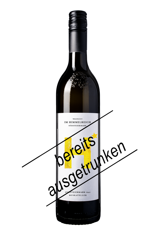 ausgetrunken muskateller flasche